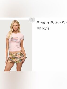 NWT 🏝️💖🌅 Edikted Sequin Baby Tee